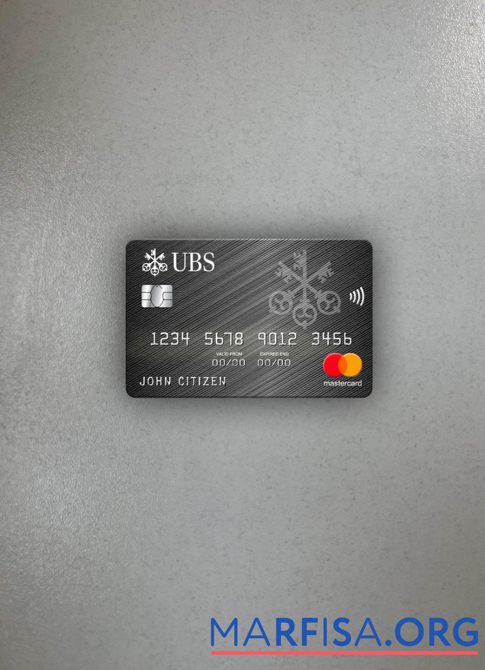 Blank Monaco UBS bank mastercard photolook front example